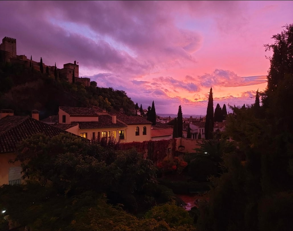 Sunset over the Alhambra from Sacromonte, Granada